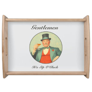 Vintage Martini Dandy - Gentlemen It's Sip O'Clock Serving Tray