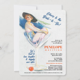 Vintage Martini Girl Bachelorette Party Invitation