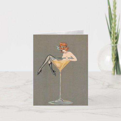 Vintage Martini Glass Card
