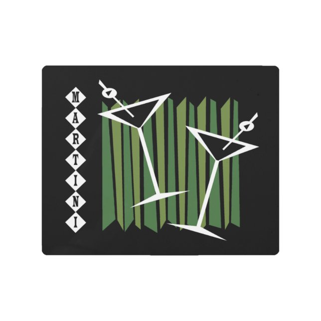 +Vintage Martini + Metal Print (Front)