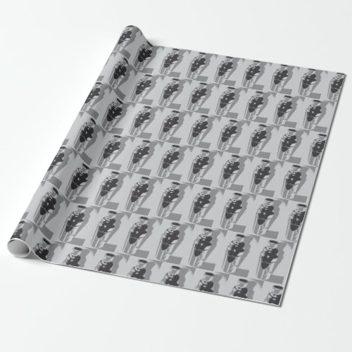 Vintage Martini Shakers in Black  Grays Wrapping Paper