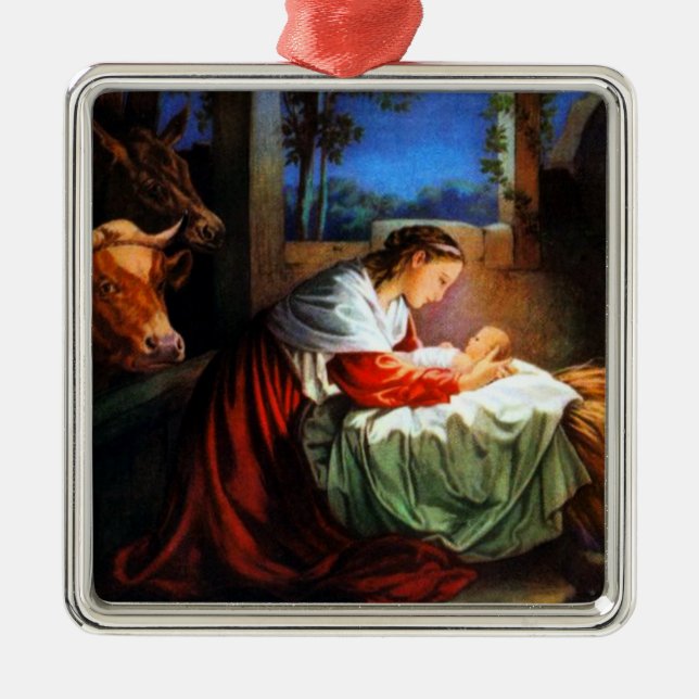 Vintage Mary and baby Jesus Ornament (Front)