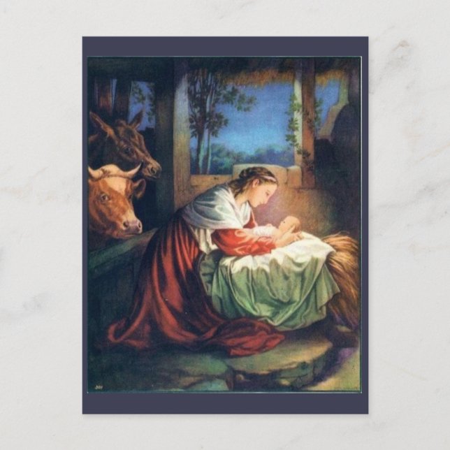 Vintage Mary and Baby Jesus Postcard (Front)