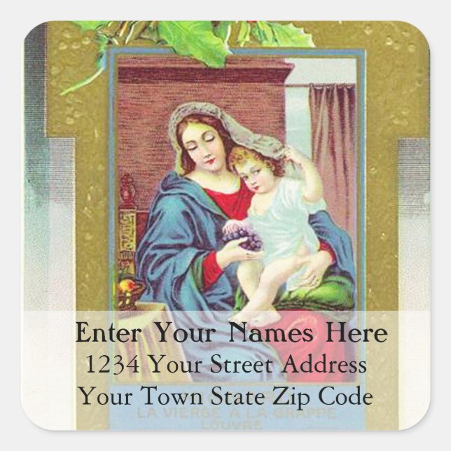 Vintage Mary and Jesus Address Label (Front)