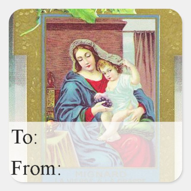 Vintage Mary and Jesus Gift Tag (Front)