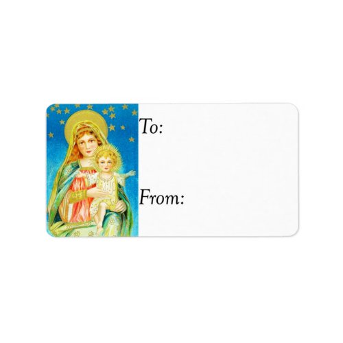 Vintage Mary and Jesus Gift Tag