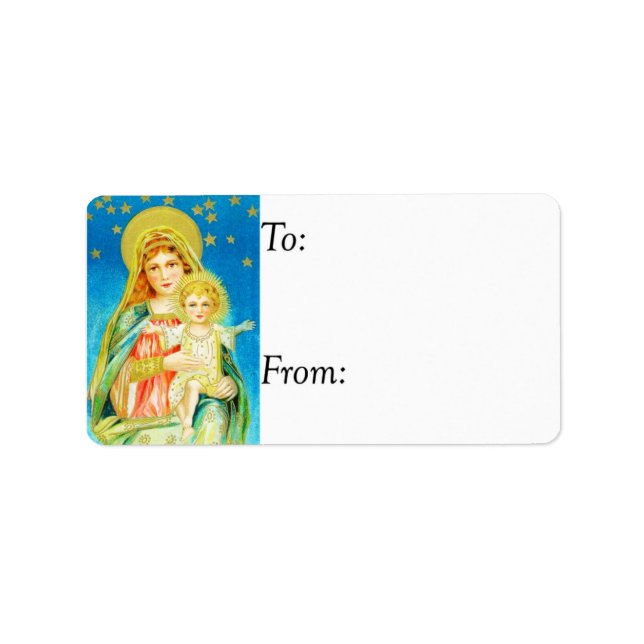 Vintage Mary and Jesus Gift Tag (Front)