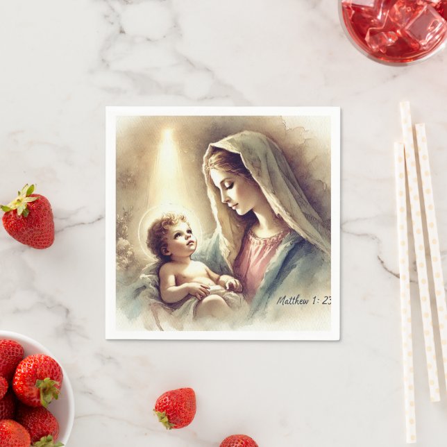 Vintage Mary & Baby Jesus Nativity Decoupage Napkins (Insitu)