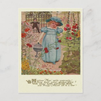 Vintage Mary  Mary Rhyme Postcard by thedustyattic at Zazzle