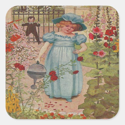 vintage Mary Mary rhyme Square Sticker