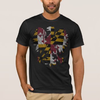 Vintage Maryland Polish Eagle Flag T-shirt by clonecire at Zazzle