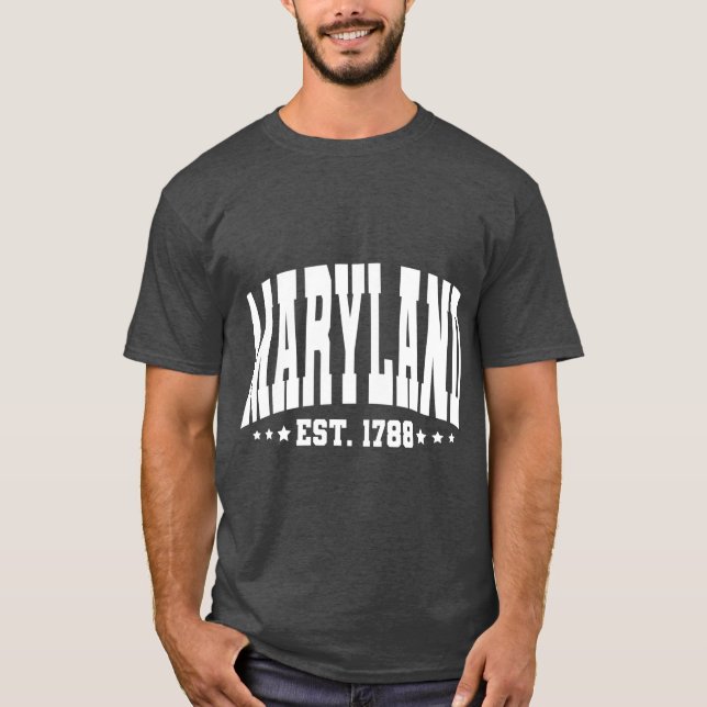 Vintage Maryland USA Shirt July 4th Travel College (Front)