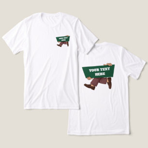 Vintage Mascot Holding Sign Custom Text Tri-Blend Shirt