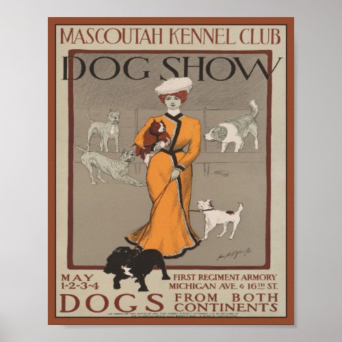 Vintage Mascoutah Kennel Club Advertising Poster