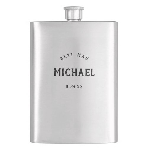 Vintage Masculine  Personalized Best Man Gift Flask