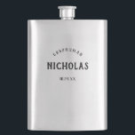 Vintage Masculine | Personalized Groomsman Gift Flask<br><div class="desc">This stylish,  classic look flask makes the perfect groomsman gift for your wedding! His name appears in black,  vintage style text,  along with his title for the wedding as well as the date,  for a keepsake he'll love.</div>