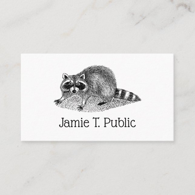 Vintage Masked Raccoon Business Card (Front)