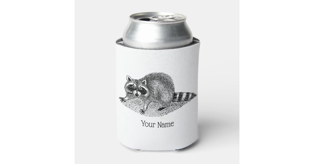 Vintage Masked Raccoon Can Cooler Zazzle