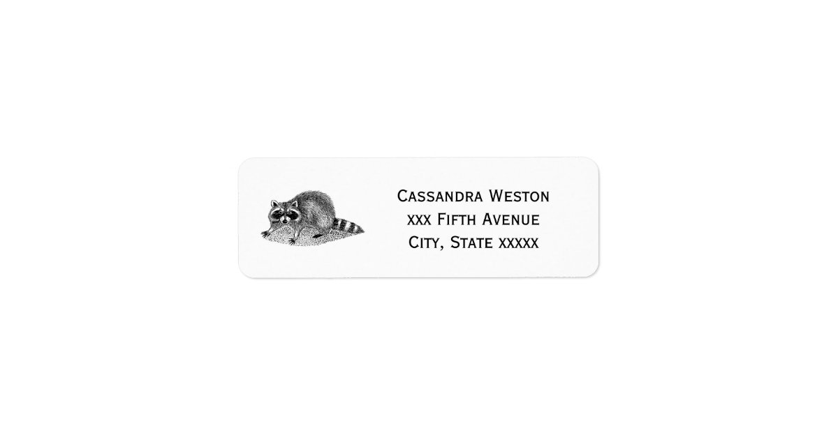 Vintage Masked Raccoon Label | Zazzle