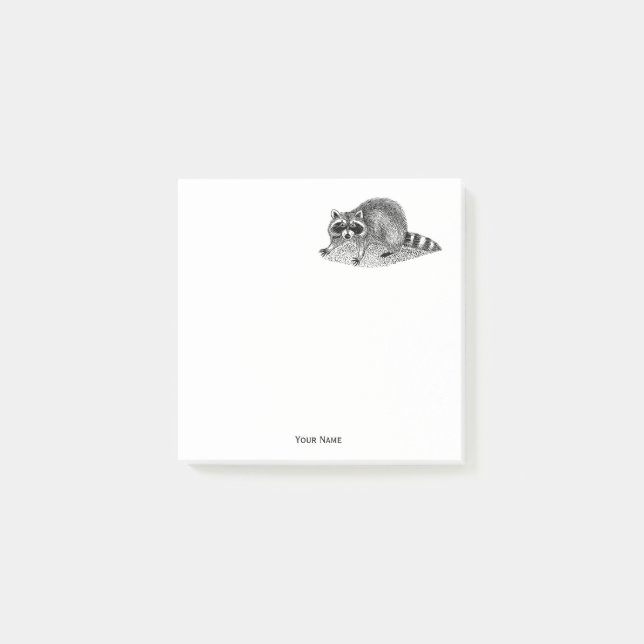 Vintage Masked Raccoon Post-it Notes (Front)