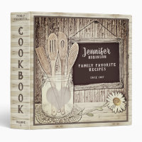 Vintage Mason Jar  and Daisy Cookbook 3 Ring Binder