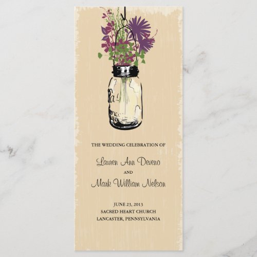 Vintage Mason Jar and Wildflowers Program