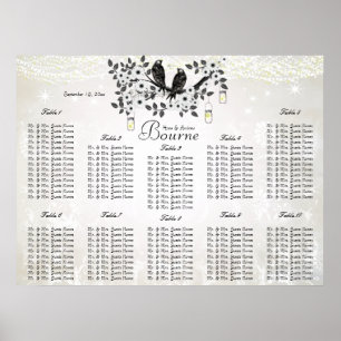 Vintage Mason Jar Love Birds Seating Chart