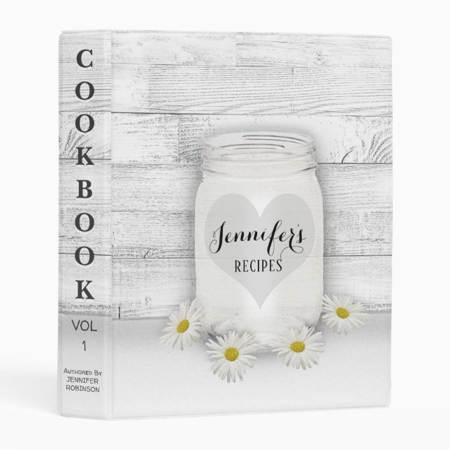 Vintage Mason Jar Mini Binder (Front/Spine)