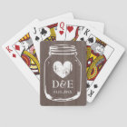 Vintage mason jar playing cards wedding favor