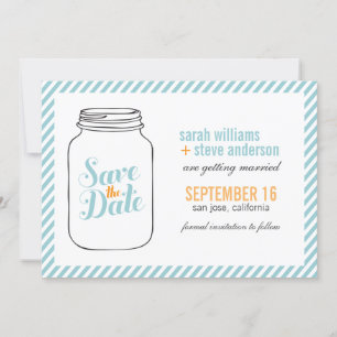 Vintage Mason Jar Wedding Save the Date