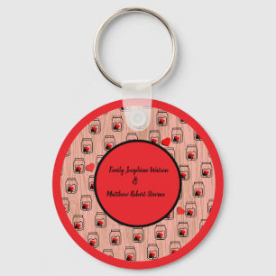 Vintage mason jar wood grain theme keychain