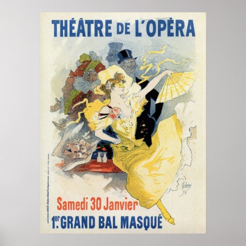 vintage masquerade ball in the opera theatre ad poster