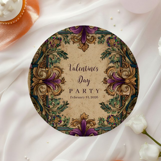 Vintage Masquerade Mardi Gras Elegance Paper Plates (Creator Uploaded)