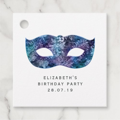 Vintage Masquerade Mask and Damask Favor Tags