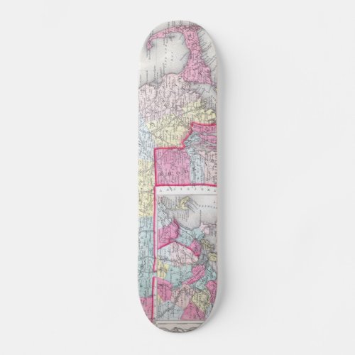 Vintage Massachusetts and Rhode Islands Map 1855 Skateboard Deck