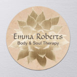 Vintage Massage Therapy Elegant Gold Lotus Classic Round Sticker<br><div class="desc">Vintage Massage Therapy Elegant Gold Lotus Stickers.</div>