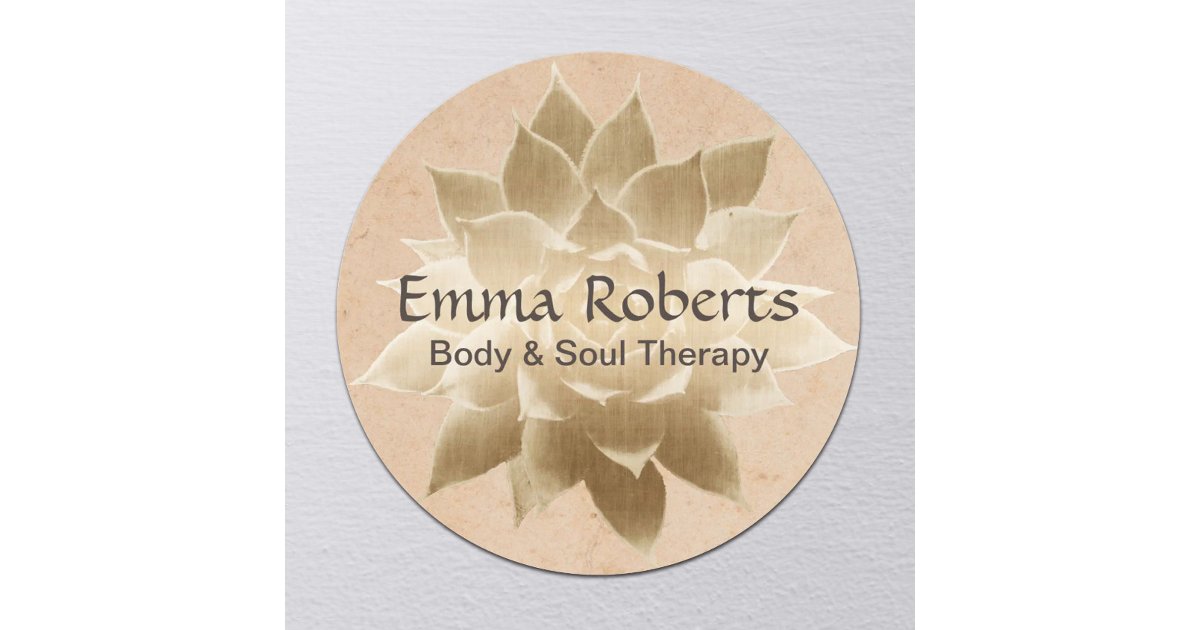 Vintage Massage Therapy Elegant Gold Lotus Classic Round Sticker | Zazzle