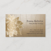 Vintage Massage Therapy Gold Lotus Health Spa Business Card (Front)
