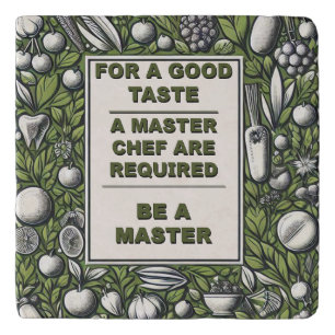 Vintage Master Chef Typography Design Trivet