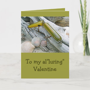 Vintage Masterlure Jointed Eel Valentine Holiday Card