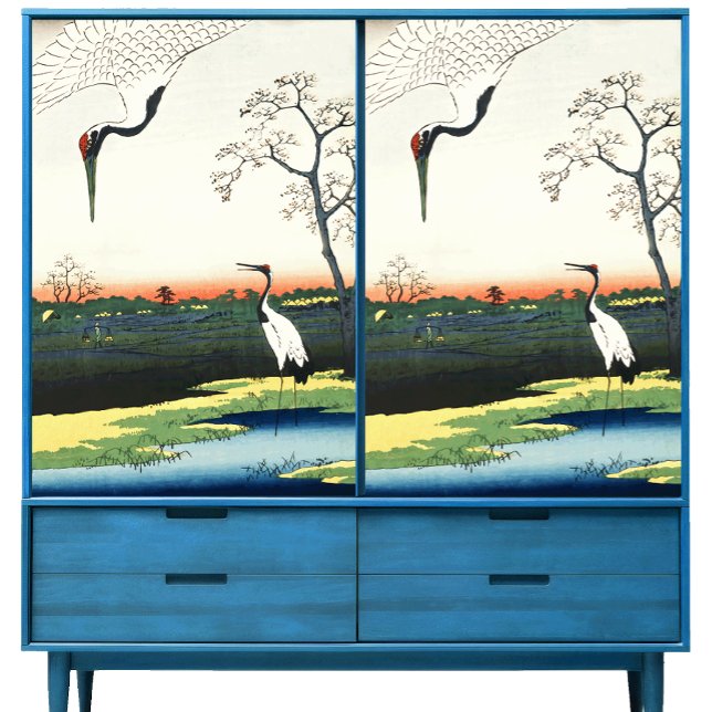 Vintage Masterwork of Hiroshige Pair of Cranes  Tissue Paper (Creator Uploaded)