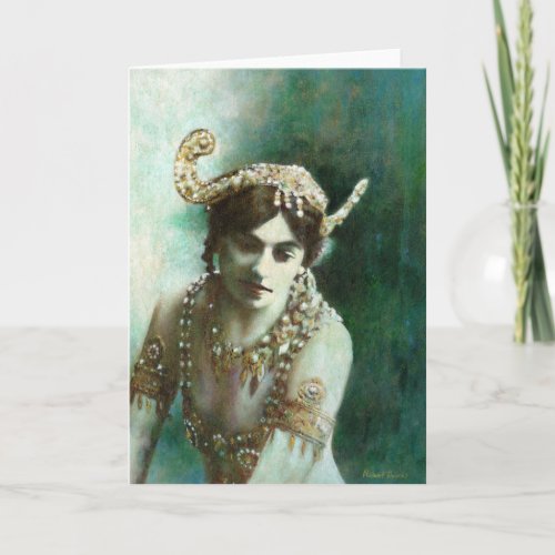 Vintage Mata Hari Greetings Card