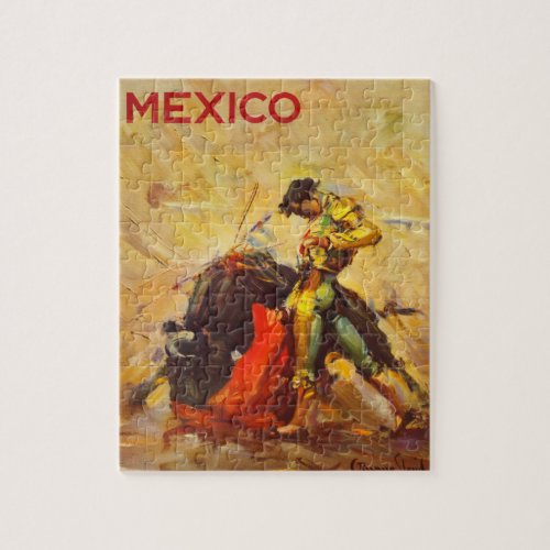 Vintage Matador Mexico _ Mexican Travel Tourism Jigsaw Puzzle