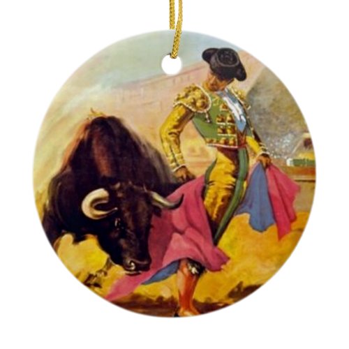 Vintage Matador Mexico Travel Advertisement Ceramic Ornament