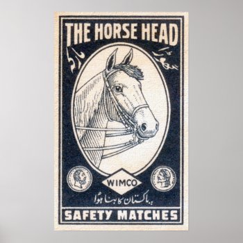 Vintage Match Label - The Horse Head Safety Matche Poster by Kinder_Kleider at Zazzle