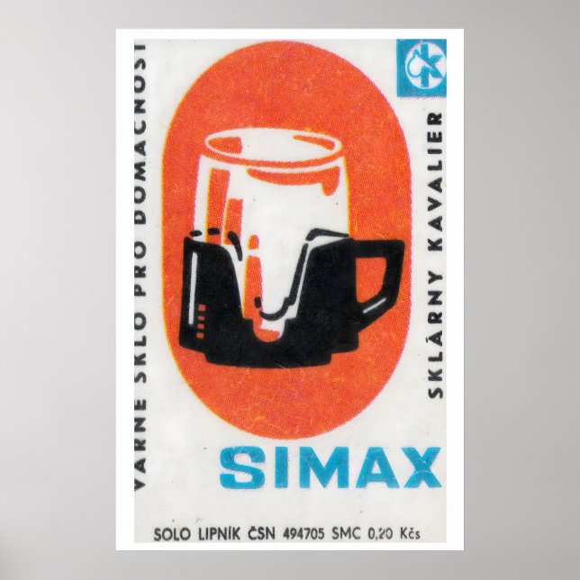 Vintage Matchbox Coffee Pot Print, Retro Kitchen Poster (Front)