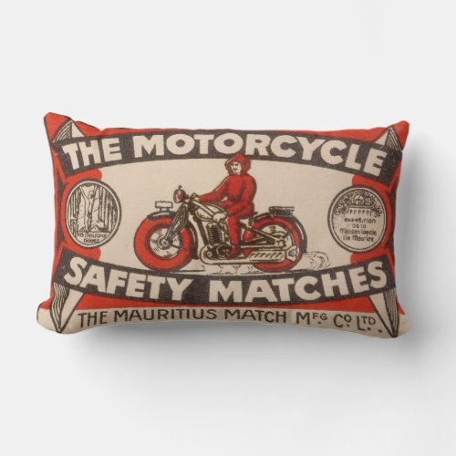 Vintage matchbox cover lumbar pillow