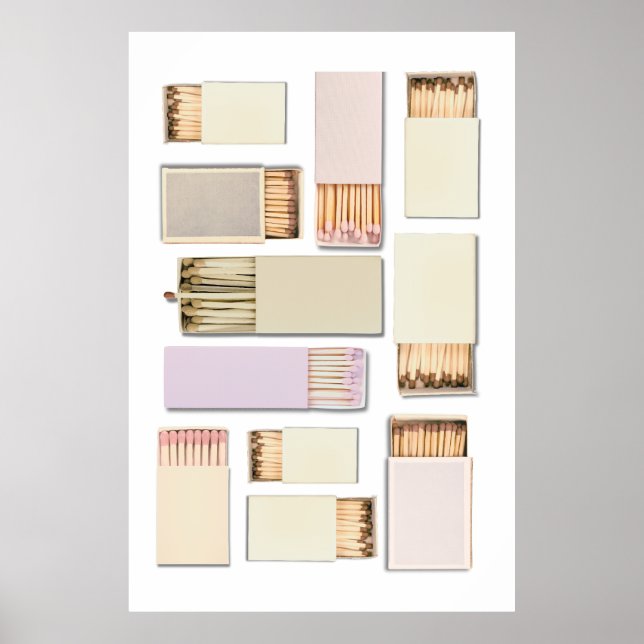 Vintage Matchbox Template Personalize Poster (Front)