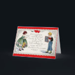 Vintage Math Equation Valentine's Day Card<br><div class="desc">Retro / Vintage Valentine's Day greeting card.  Adorable young couple on Valentine's Day!  Add happiness with lots of joy,  Divide by gladness,  too.  Then multiply by many smiles - and here's the answer - YOU!</div>