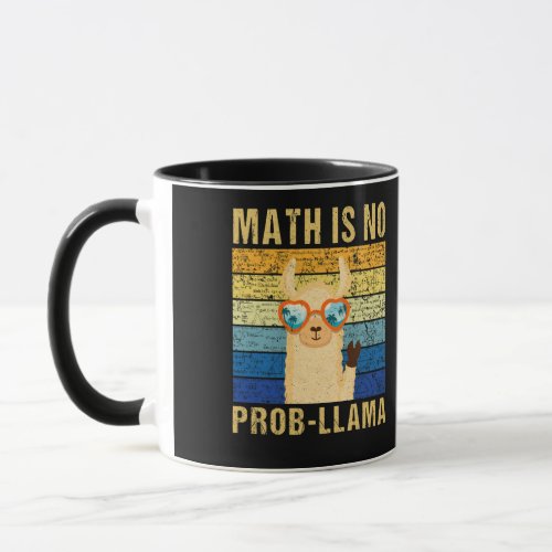 Vintage Math is No Prob Llama Math Llama Teacher Mug